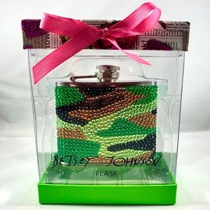 Betsey Johnson Camo Camouflage Bedazzled Flask